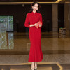 红色高级感鱼尾年轻款改良旗袍宴会礼服 ZQ60660 商品缩略图4