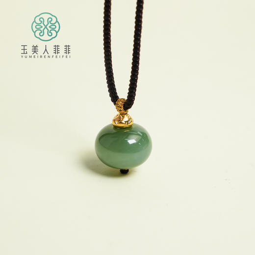 玉美人菲菲#18K和田玉猫眼墩墩珠吊坠约17*13mm 商品图0