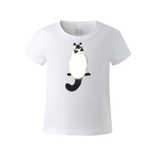 薛继业水墨猫画 创意国潮儿童款新疆长绒棉短袖印花T恤男女圆领T 商品图6