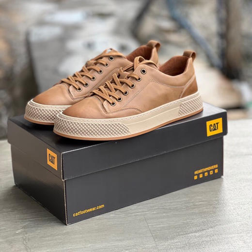 CAT卡特男鞋头层牛皮休闲板鞋 商品图2