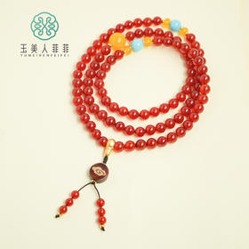 玉美人菲菲#红玛瑙项链约8mm