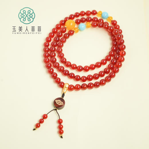 玉美人菲菲#红玛瑙项链约8mm 商品图0