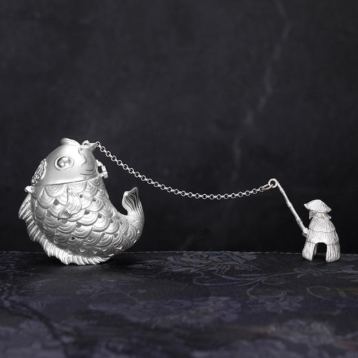 子佩集S999银【福钓翁】茶包【CP306】纯银茶具可打开姜太公钓鱼2411 商品图4