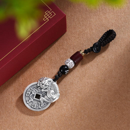 子佩集S999银【衔财献瑞】钥匙扣【HSYSK002】纯银小摆件原创作品2411 商品图3