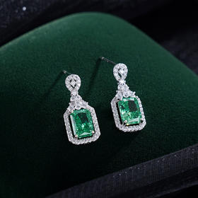 子佩集S925银【绿色邂逅】耳钉【YEH-2060106】纯银时尚锆石2411