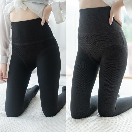 【冬季必备~两条仅需138】日本羊脂袜竖条棉加厚打底裤袜高腰暖腰芭比提臀羊绒显瘦打底袜H244271458 商品图3