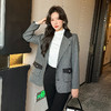 奢姿2025年秋季新款大码女装拼色戗驳领西服上衣胖妹妹休闲外套9943391660 商品缩略图4