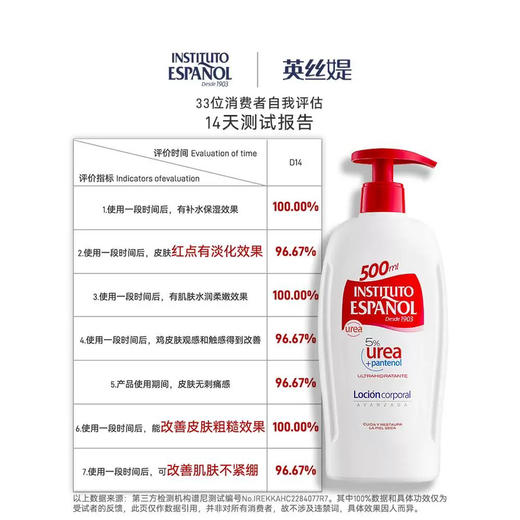 【光滑美肌】西班牙英丝媞尿素身体乳500ml/身体霜400ml 补水保湿皮肤改善鸡皮 商品图2