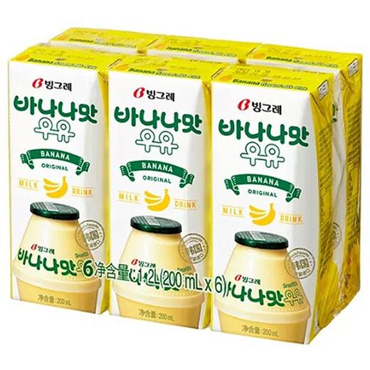宾格瑞香蕉味牛奶(200ml*6)빙그레 바나나맛우유 商品图0