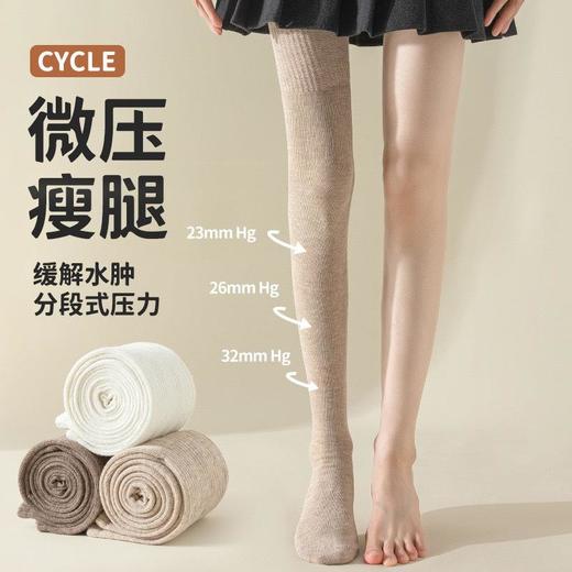 【到手3双任选 39.9元】秋冬长筒大腿袜加长过膝袜高筒加绒加厚毛圈袜女士微压显瘦JK袜子 商品图1