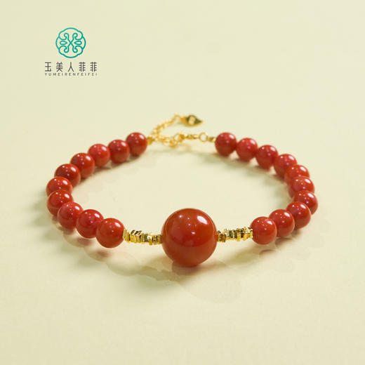 S925南红圆珠约6+mm手链 商品图0