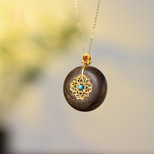 天然文莱沉香包金吊坠 九分沉 SP10268 商品图0