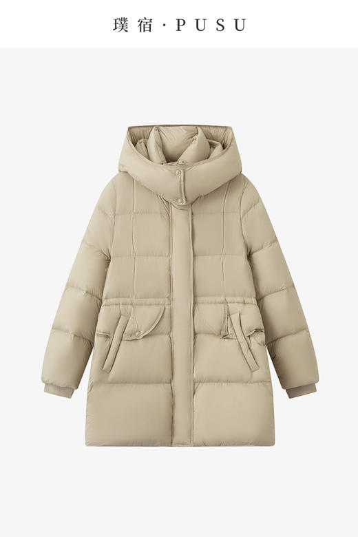 【品牌优选】璞宿PUSU 冬季泡芙 收腰显瘦连帽款鹅绒外套 54945 商品图5
