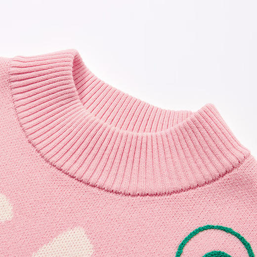 【MQD】童装女大童冬新款满版字母休闲半高领针织衫 商品图1