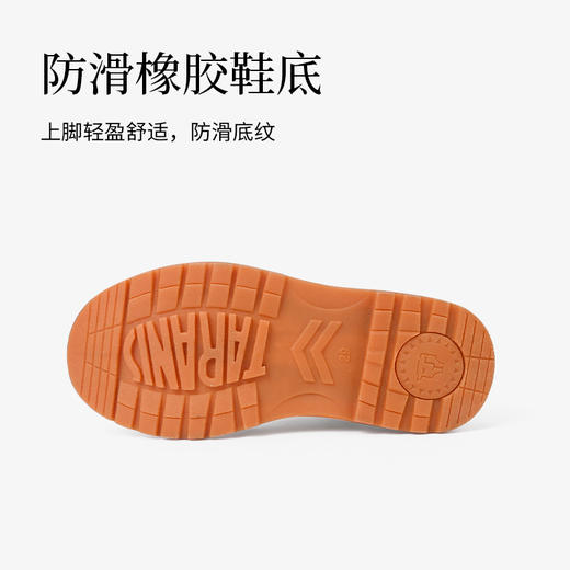 泰兰尼斯冬季新款儿童真皮马丁靴男童鞋子女童复古软底加绒短皮靴T04D1D1102 商品图2