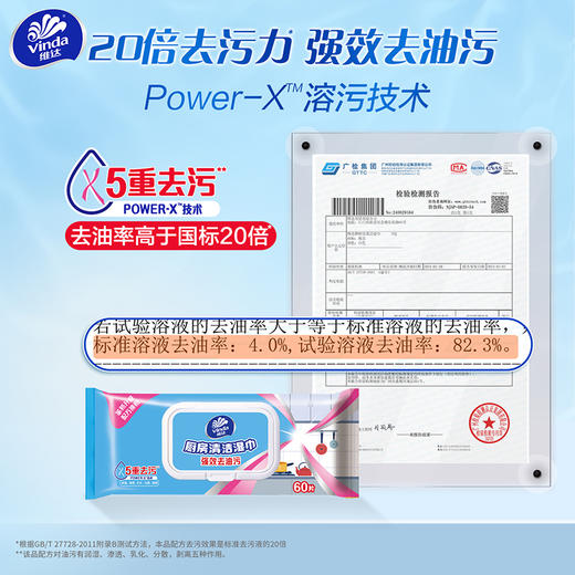 【官方包邮】维达厨房专用去污免洗清洁湿巾60片 商品图2