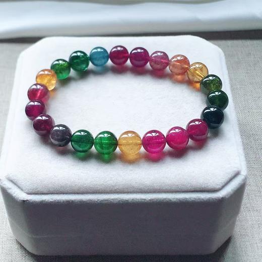 8mm-9mm单圈彩虹碧玺手串 商品图2