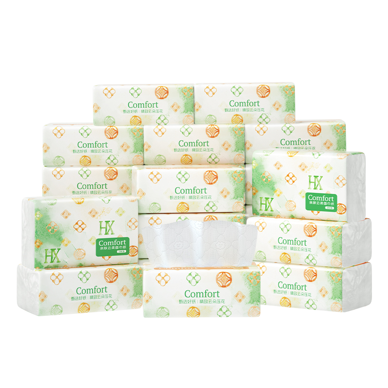 【自营】蓝漂浣馨系列抽纸白色餐巾纸家用实惠装厕所手纸家庭装卫生纸5包FCS-52135