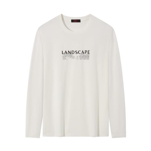 柒牌圆领长袖T恤男2025春季新款时尚潮流中青年印花打底休闲上衣128T71820 商品图4