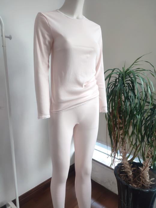 WD041女式高级长绒匹马棉圆领套装 商品图0