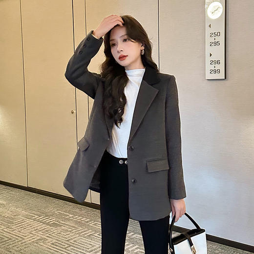 奢姿2025春季新款大码女装西装领休闲上衣胖妹妹气质通勤外套9943391637 商品图2
