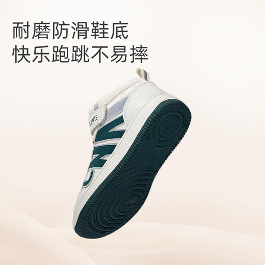 泰兰尼斯kids板鞋男童高帮防水加绒中大童鞋子儿童休闲小白鞋男童T02D2D2220 商品图5