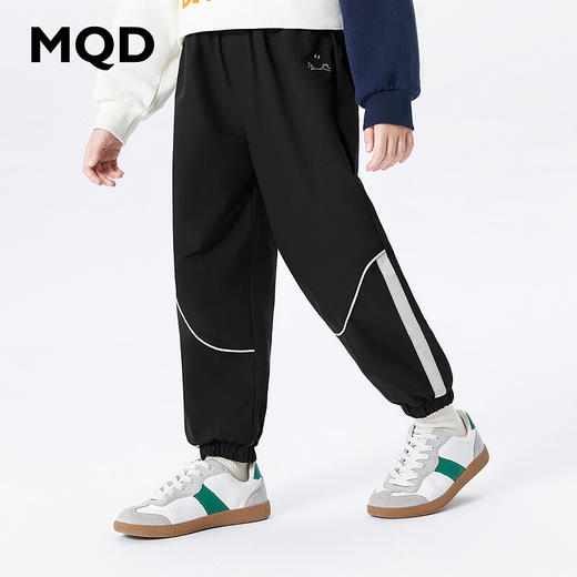 【MQD】童装男大童春新款学院风基础百搭条杠休闲长裤 商品图0