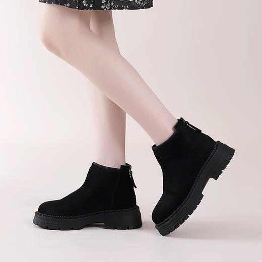【秋冬新时尚】旦茉磨毛加绒马丁靴 保暖内里 显瘦百搭HLY 商品图3