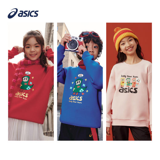 【艺术家联名】Asics/亚瑟士童装春季新款连帽卫衣T恤宽松内搭薄 商品图4