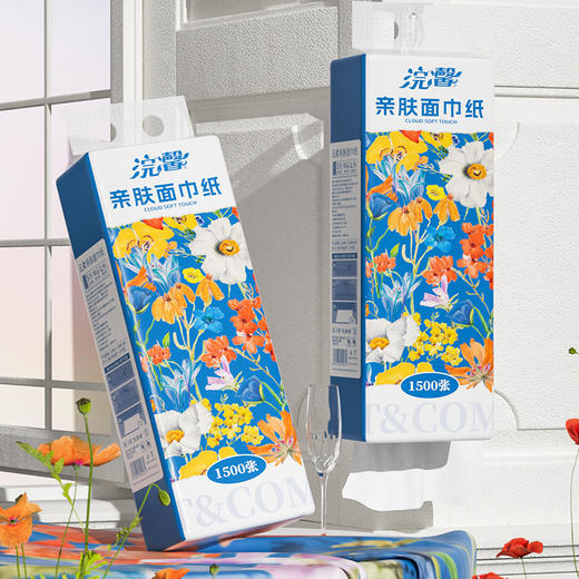 【自营】蓝漂浣馨系列悬挂式纸巾抽纸底部挂抽纸餐巾纸卫生纸擦手纸2提 FCS-52432 商品图2