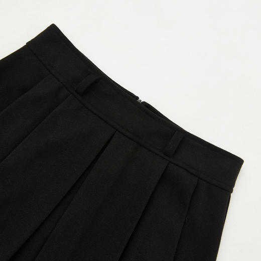 西遇黑色高腰半身裙女新款小个子a字精致显瘦针织长裙D0044148 商品图5