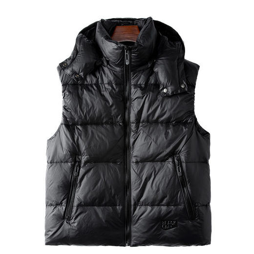 丁摩 90鹅绒背心外套可拆连帽坎肩羽绒马甲女12302B 厚薄 商品图4