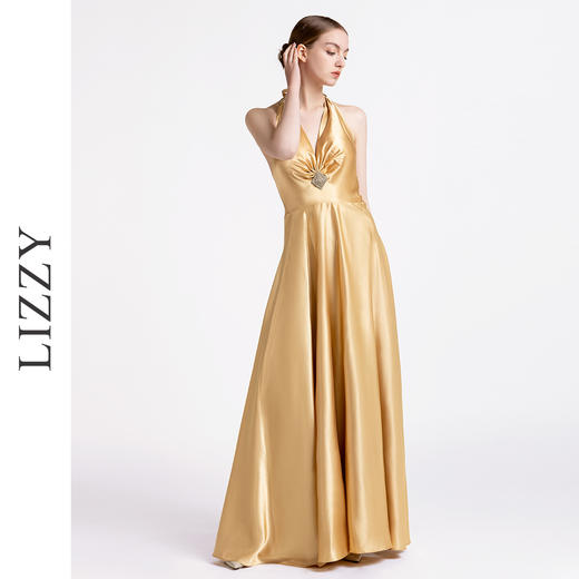 LIZZY女士晚礼服修身性感露背吊带优雅气质连衣裙 商品图1