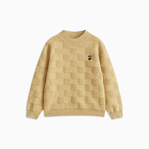 【秒】【特】【MQD】童装男大童冬款棋盘格潮酷半高领套头毛衣 商品图4