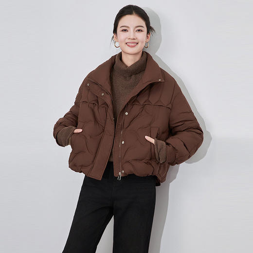 【高货wl】全新升级【铂金会员431/天猫579/差价148】(15222) 洛诗琳秋冬新款高级感保暖面包服时尚立领短款羽绒服 商品图3