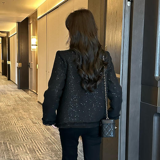 奢姿2024年秋季新款大码女装圆领拼接上衣胖妹妹优雅小香风外套9943327240 商品图3