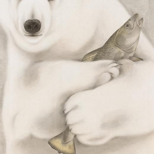 罗玉鑫国画68x68CM《鱼与熊掌》一手绘纸本工笔国画作品[原作编号GH0396] 商品图3