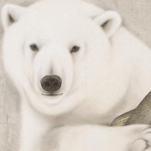 罗玉鑫国画68x68CM《鱼与熊掌》一手绘纸本工笔国画作品[原作编号GH0396] 商品图2