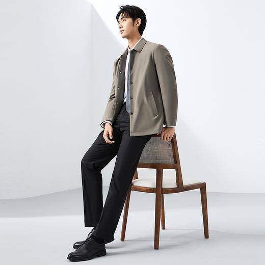 柒牌中长款风衣男2025春季新品时尚休闲无缝翻领中青年夹克衫外套128K70290 商品图4