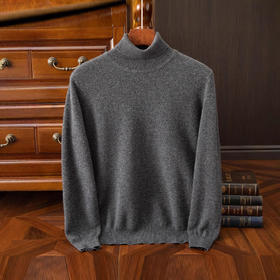 红览 100%纯羊毛衫男士高领宽松套头毛衣NH02