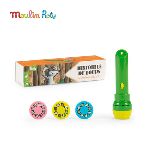 Moulin Roty 大野狼 投影手电筒 适合3岁以上 亲子互动 激发想象力 提升语言组织能力 法国品牌-894390 商品图0