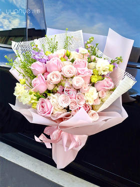 【Girl甜心少女】粉玫瑰混搭花束