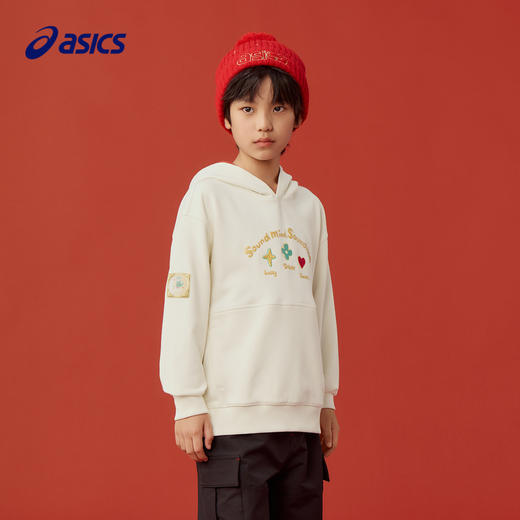 【新年限定】Asics/亚瑟士童装红色卫衣新年图案拜年外出春季T恤 商品图1