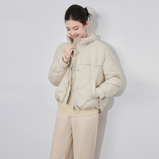【高货wl】全新升级【铂金会员431/天猫579/差价148】(15222) 洛诗琳秋冬新款高级感保暖面包服时尚立领短款羽绒服 商品图1