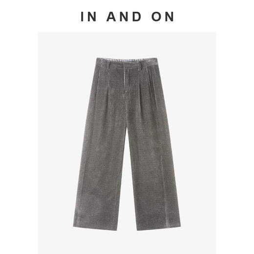 IN AND ON 经典升级 立体坑条雪尼尔直筒裤 54696 商品图0