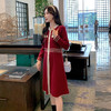 奢姿大码女装2024冬季小香风针织裙子胖妹妹纽扣装饰时尚连衣裙9844826897 商品缩略图4
