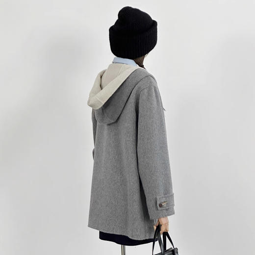 【漫游冬季】2024新款学院风格雷系复古时尚牛角扣少女感甜妹毛呢大衣外套 商品图1