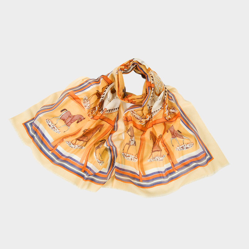 鑫缘 高端精纺羊绒斜纹大长巾 GD0020