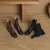 【预售5天】法式短靴女秋冬新款圆头真皮单靴粗跟英伦风马丁靴复古高跟鞋LD&6985 商品缩略图2