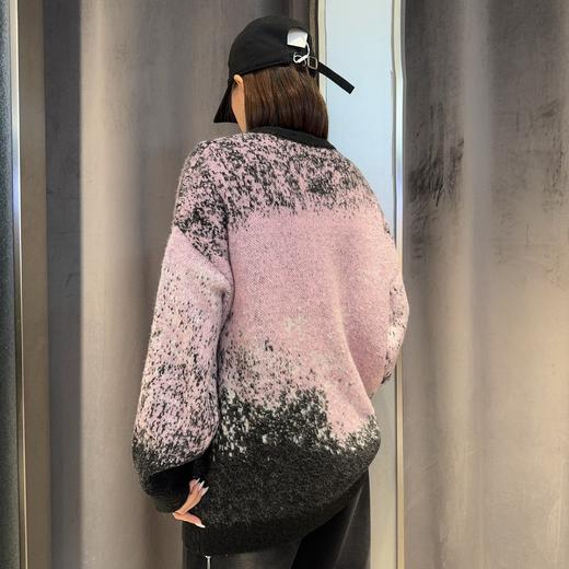 N1圆领扎染印字母长袖毛织41105（紫） 冬季 144030110321 商品图1